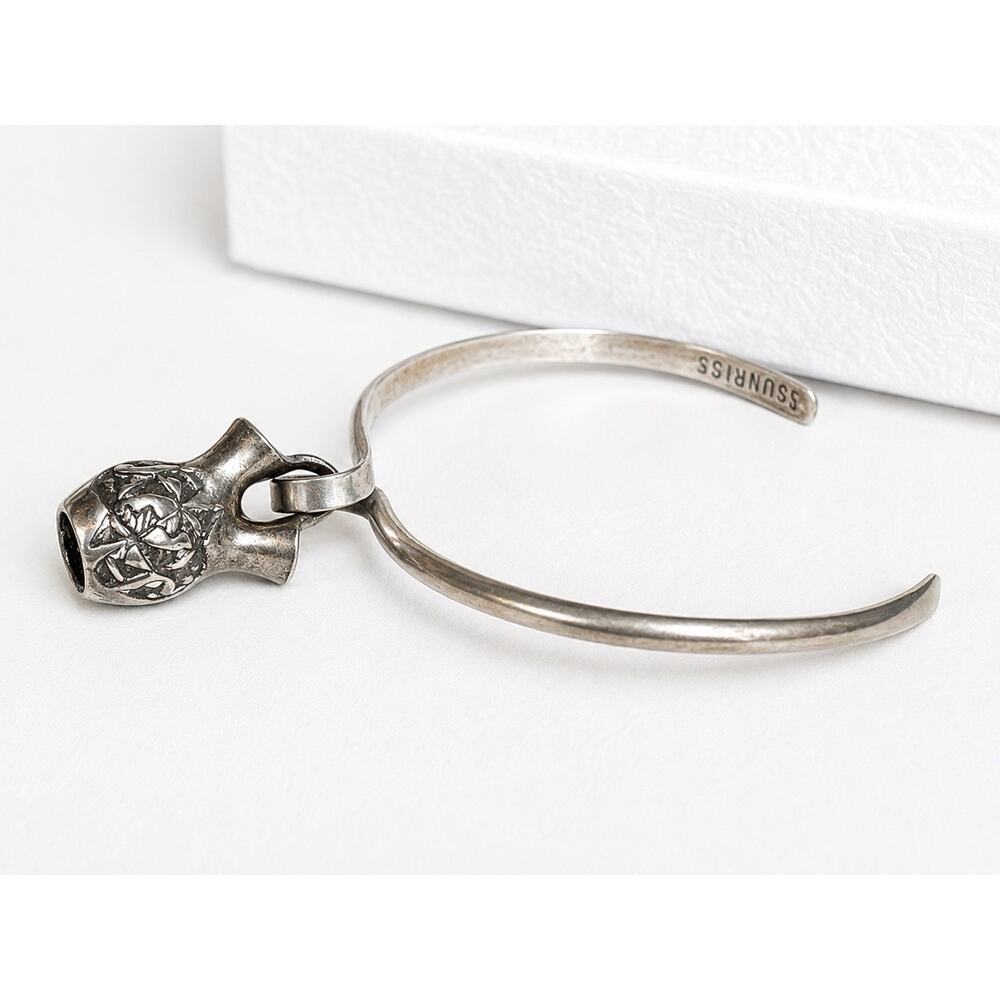 Carol Felley Sunrise Sterling Silver Storyteller Pot Cuff Bracelet Signed - Picture 13 of 16
